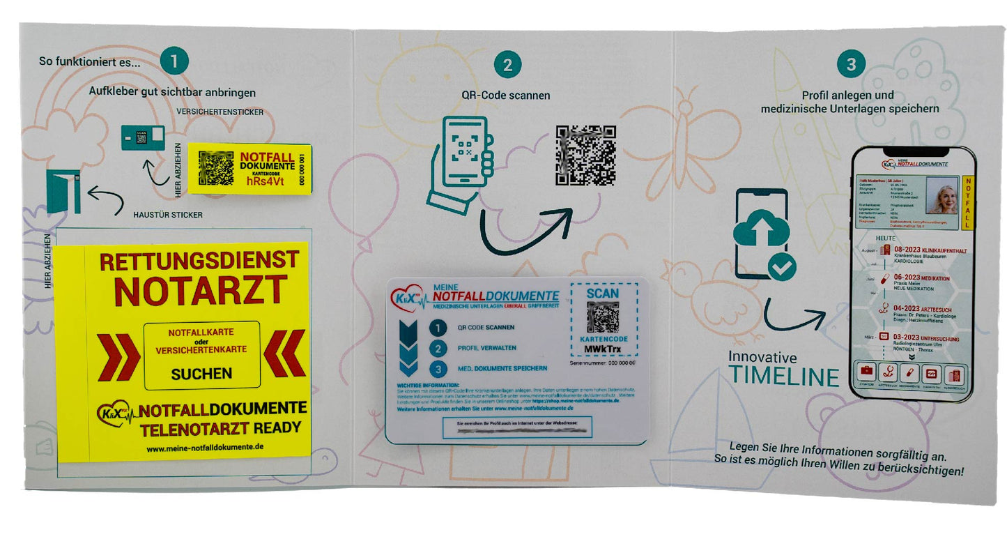 Kindernotfalldokumente Starterset inkl. Notfallmütze